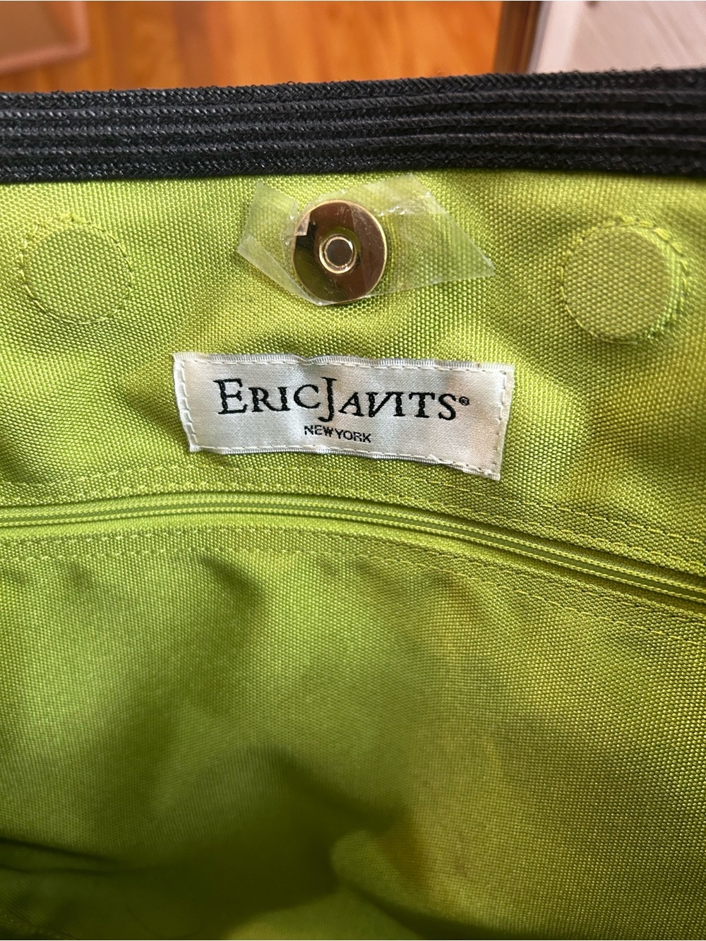 Eric Javits Black Shoulder Bag with Gold Hardware - Picture 5 of 9